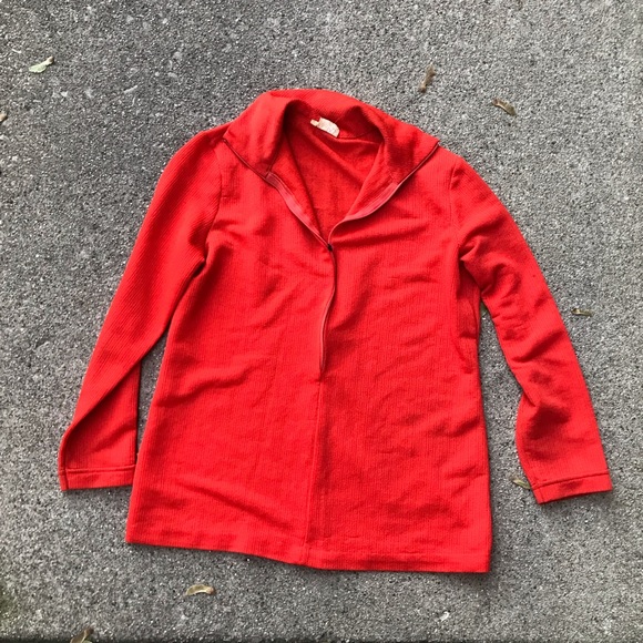 Classic Vintage 1970s burnt orange long sleeve with Peter Pan collar - Picture 11 of 13